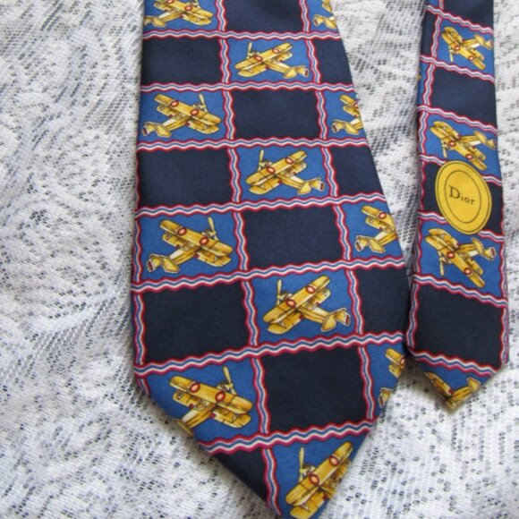 Christian Dior Monsieur Men's Tie Navy/Blue, length 58" ,Silk, Hand Made, Italy - Picture 6 of 7